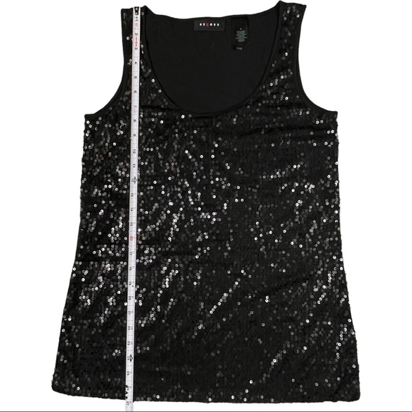 Axcess size medium black with sequins on front, solid black on back tank top - Picture 12 of 15